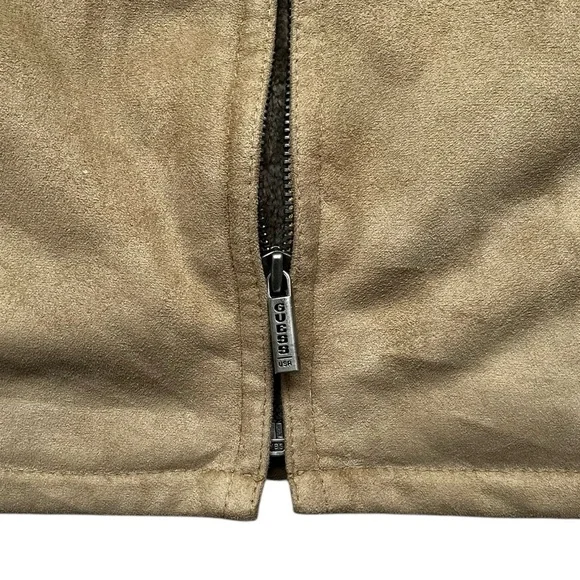 Guess Jeans Vintage Coat Faux Shearling Hooded Jacket Retro Sherpa - Picture 6 of 13